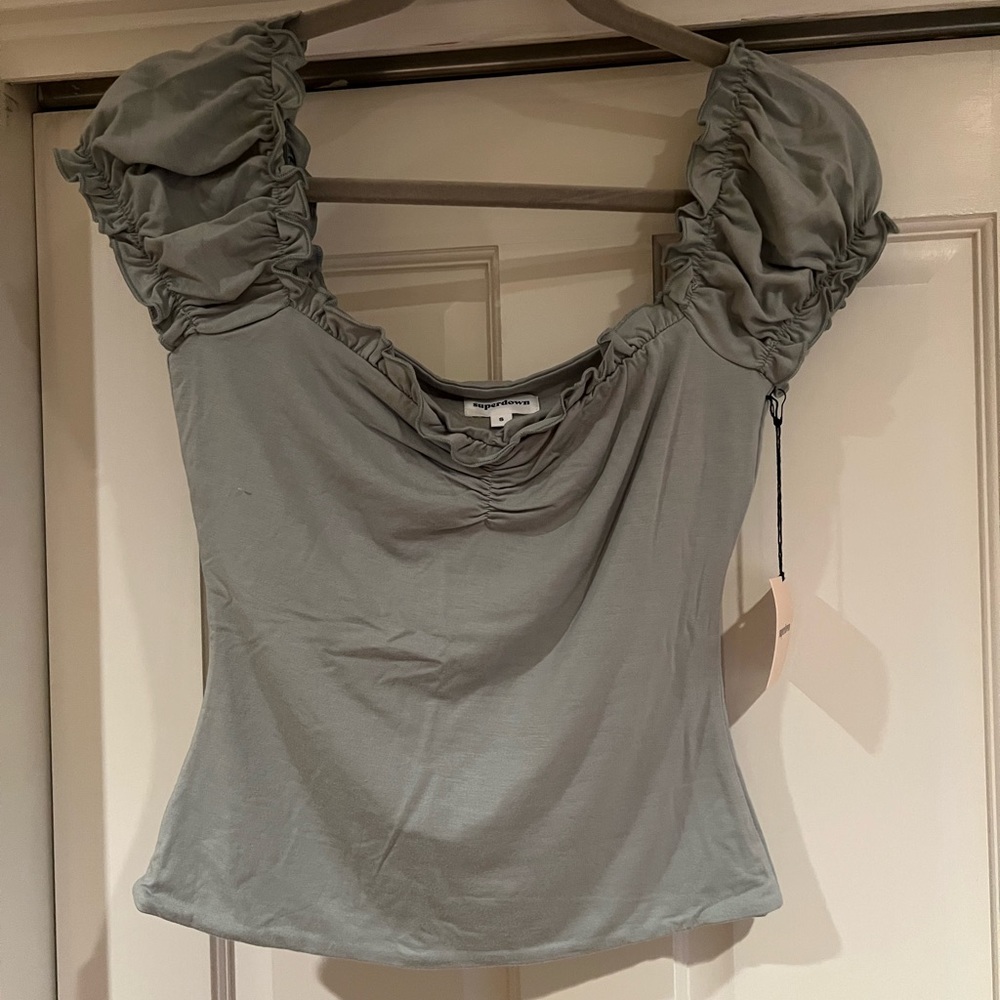 Revolve Superdown Sage Green Top
